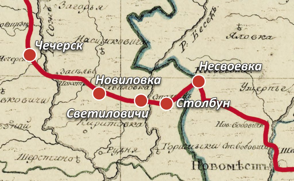 В-газету-мал.карта-1-1024x632 Императрица Екатерина II — дорогами Ветковщины